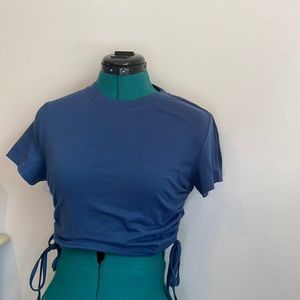 blue cropped t-shirt